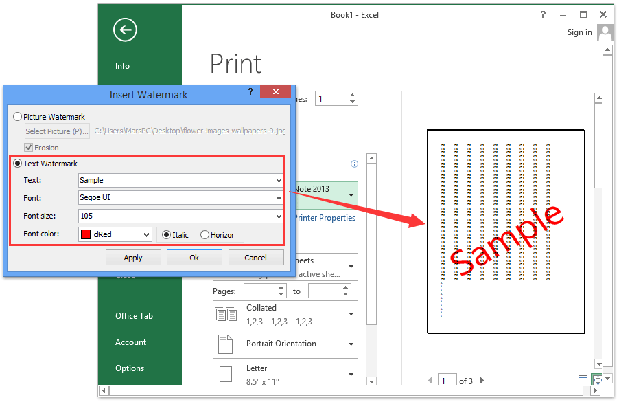 add / remove water mark in word for mac